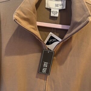 Joan Vass Beige Zip-Up Jacket
